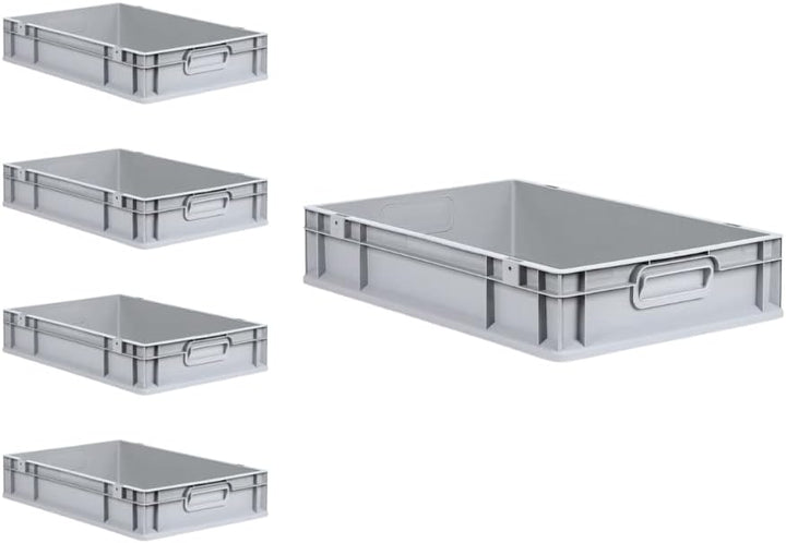 PROREGAL SuperSparSet 5x Eurobox NextGen Grip | HxBxT 12x40x60cm | 23 Liter | Griffe geschlossen | G