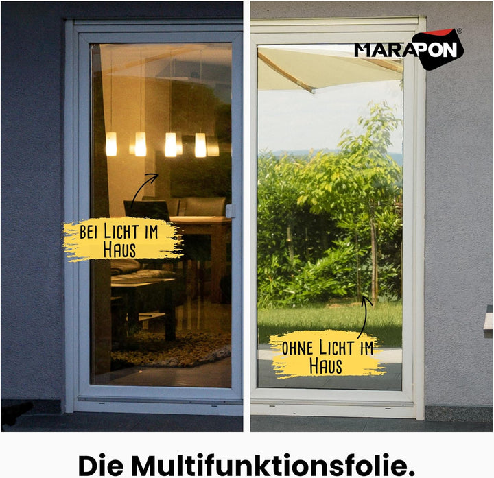 MARAPON® Sonnenschutzfolie Fenster innen [75x400 cm] Fensterfolie Sonnenschutz von innen durchsichti