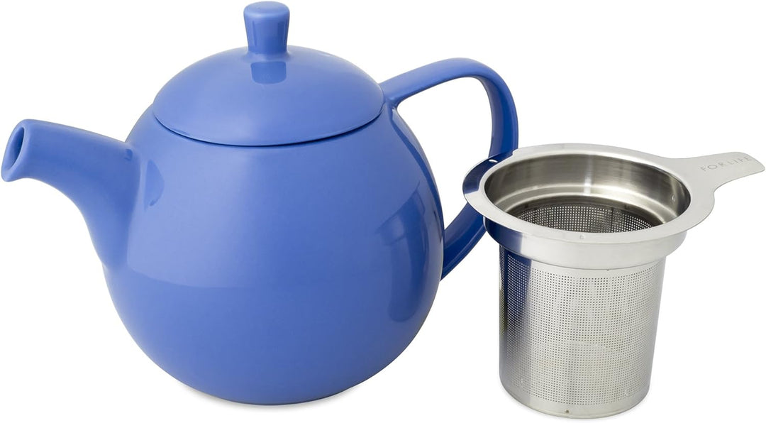 FORLIFE Curve Teekanne mit Teesieb, 680 ml, Blau, Blau