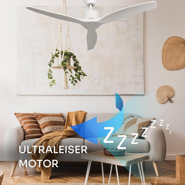 Mellerware - Deckenventilator mit Brizy-Fernbedienung! | 45 W | 6 Geschwindigkeitsstufen | extrem le