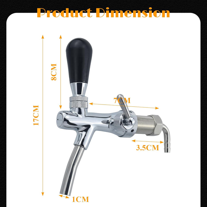 Aiyomi G5/8 Verstellbarer Bierhahn Einstellbare Bierzapfhahn Chrome Bier Zapfhahn für Hause Bier Bar
