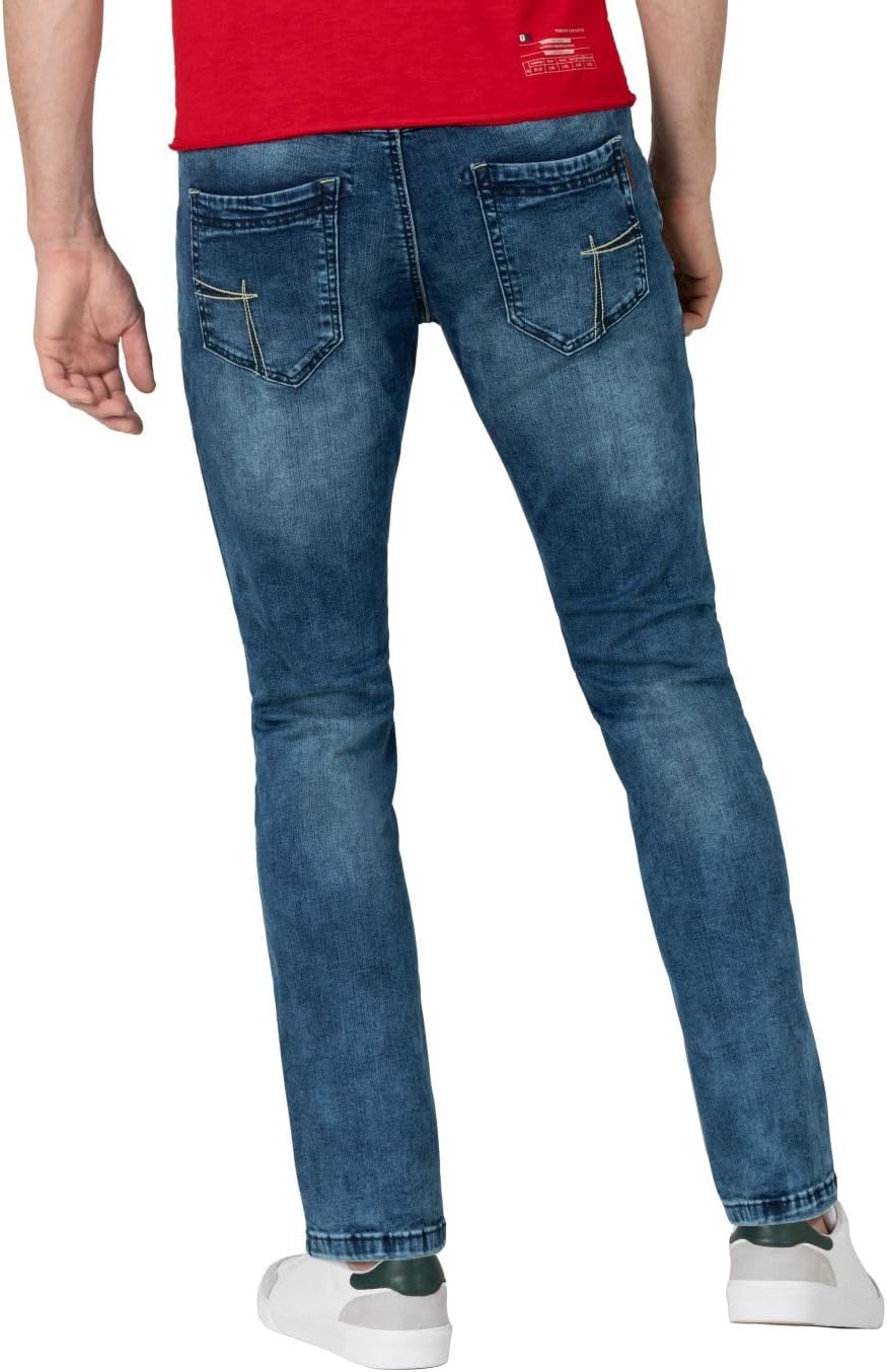 Timezone Herren Jeans Slim EDUARDOTZ Mid Waist - Slim Fit - Blau W29-W40 Stretch 29W / 32L Blau (Whi