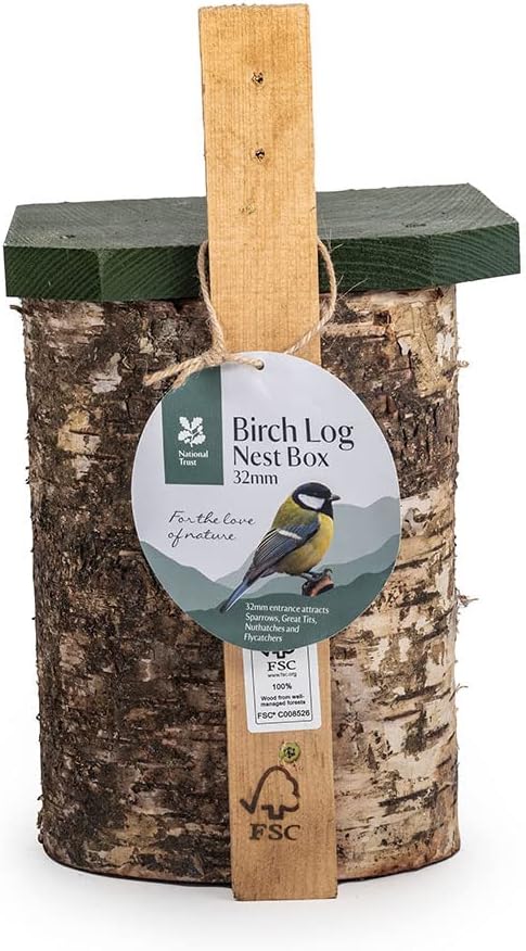 CJ Wildlife Nistkasten – Vogelnistkasten für draussen – Birke FSC® 100% – 32 mm Einflug – für Kohlme