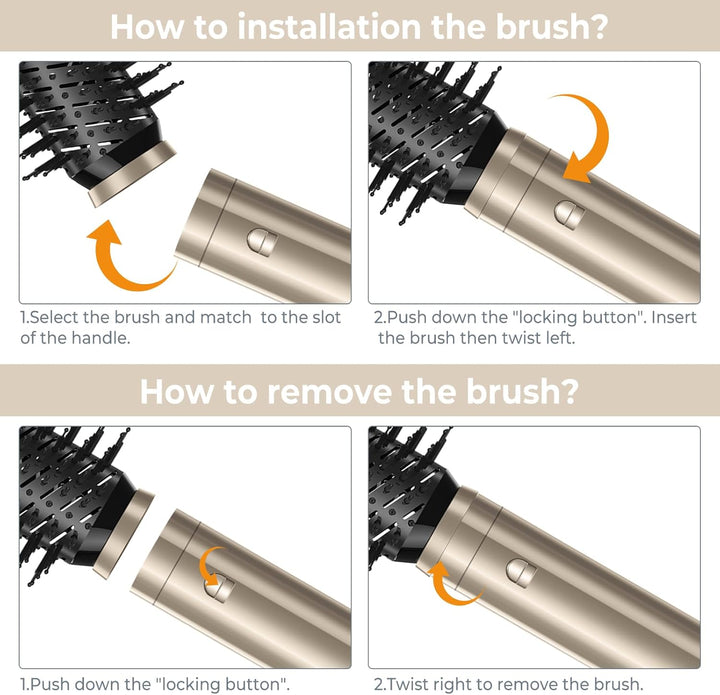 Hair Styler Set 6 In 1 Hairstyler, Airstyler mit 110000 U/MIN Warmluftbürste, Rundbürstenföhn, Haart