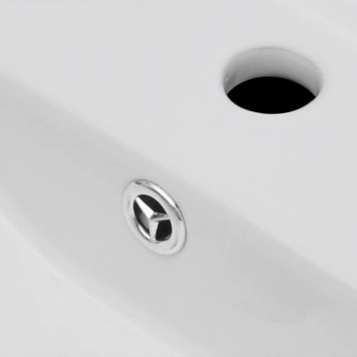 vidaXL Waschbecken Keramik Hahnloch Waschtisch Aufsatzwaschbecken Waschschale