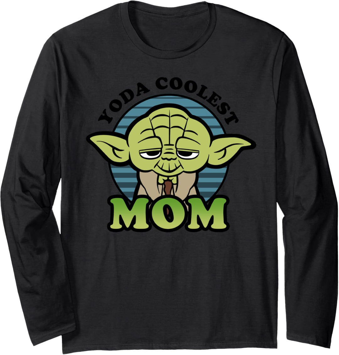 Star Wars Yoda Coolest Mom Cartoon Langarmshirt