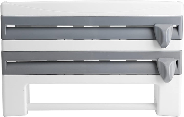 3-Fach Wandrollenhalter, Schneidabroller Küchenrollenhalter Papierrollenhalter für 3 Rollen Foliensc