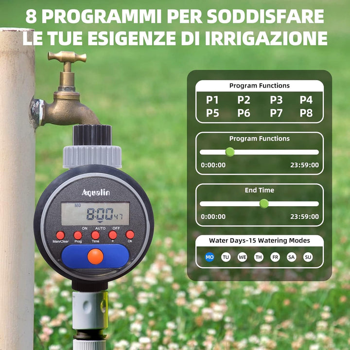 Aqualin Bewässerungsuhr mit Kugelhahn Automatischer Bewässerungscomputer Wassercomputer-Update Zeits