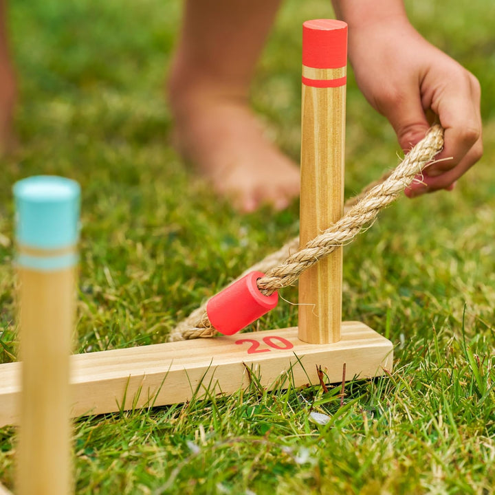 TP Toys Wooden Ring Toss Game FSC Outdoor Fairground Game for Kids Ages 3+ Fun 2-4+ Player Classic R