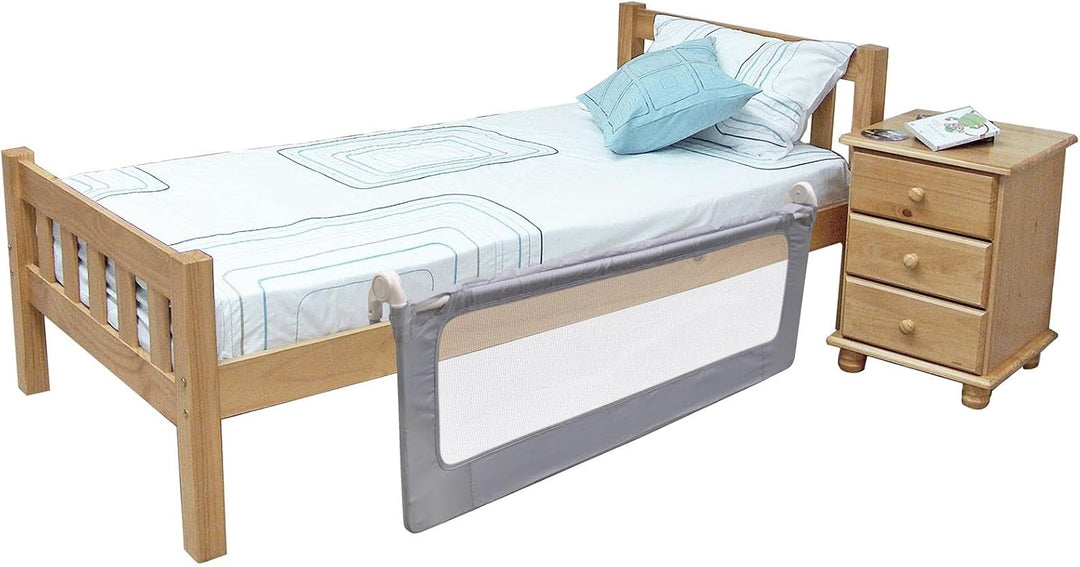 Safetots Deluxe Denim Bettgitter Grau, 100cm breit x 40cm hoch, Bettschutzgitter für Kleinkinder zur