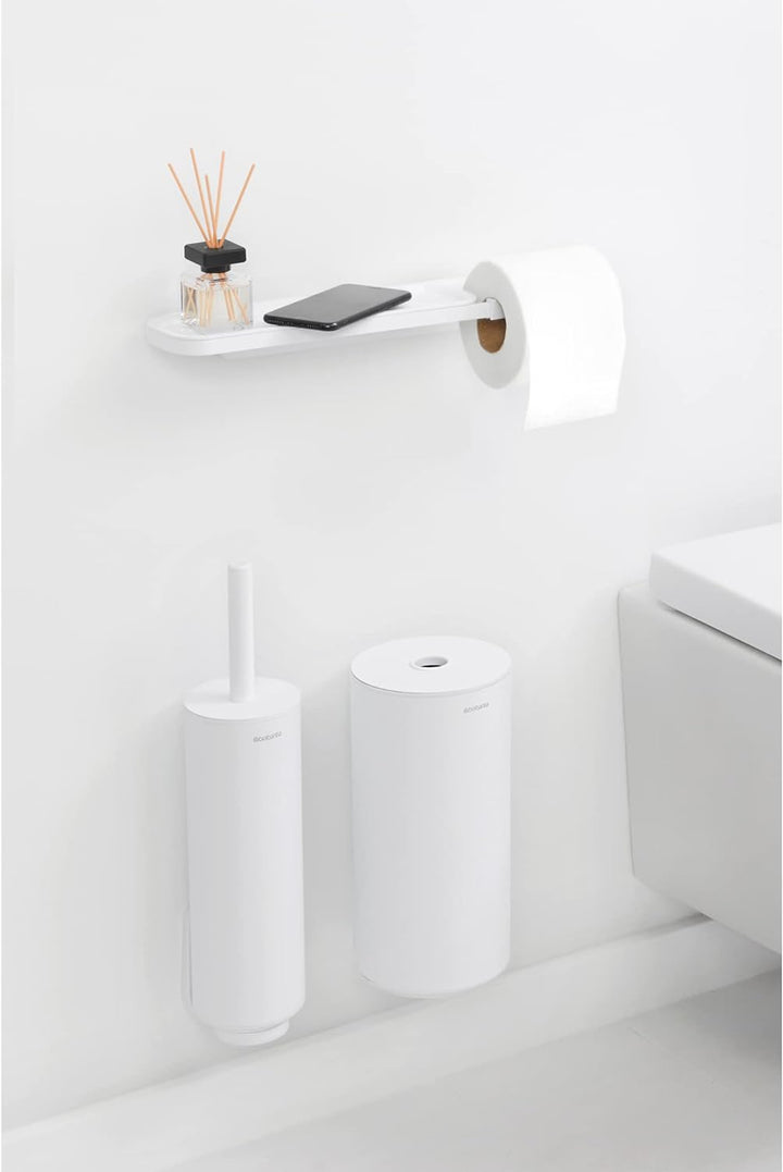 Brabantia - Mindset Toilettenpapierhalter mit Ablage - Für alle Gängigen Rollengrössen - Korrosionsb