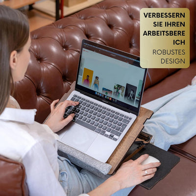 Vigo Wood Laptopkissen - Laptray mit Kissen, Laptop Tisch für Sofa, Lap Desk für Laptop, Verstellbar