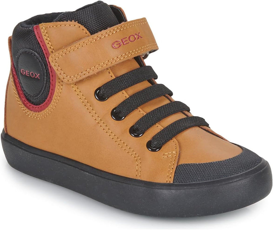 Geox Jungen J Gisli Boy F Sneaker 29 EU Dk Yellow Black, 29 EU Dk Yellow Black