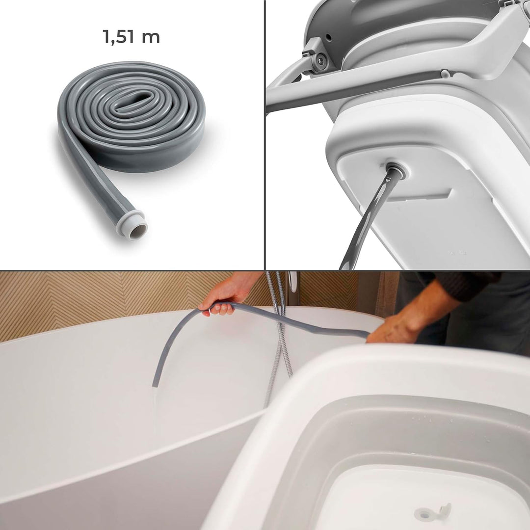 Kinderkraft BUBBLY Babywanne Badewanne mit Gestell, Faltbare Babybadewanne, Wickeltisch Regal im Set