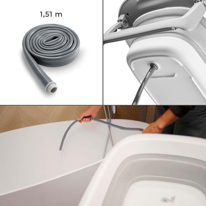 Kinderkraft BUBBLY Babywanne Badewanne mit Gestell, Faltbare Babybadewanne, Wickeltisch Regal im Set