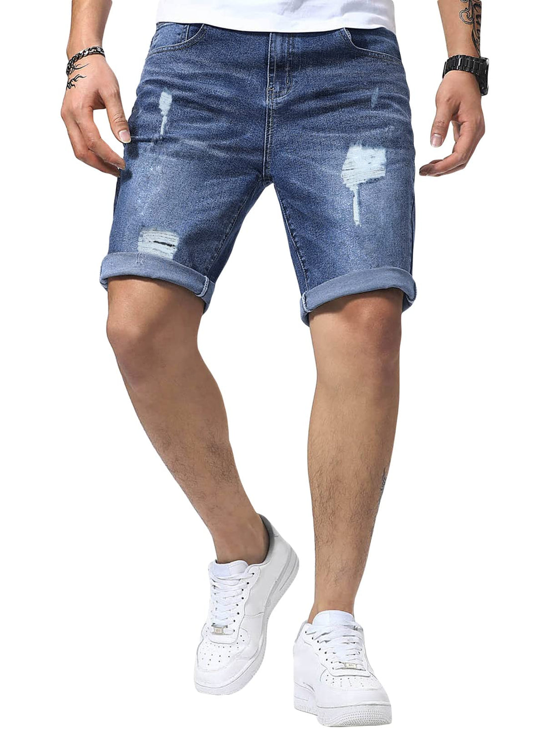 Meilicloth Jeans Shorts Kurze Herren Shorts Sommer Denim Western Casual B Blau XS, B Blau XS