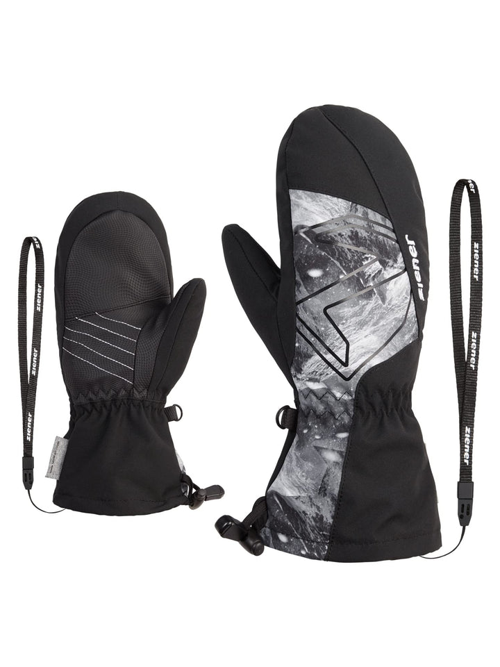Ziener Kinder Lavalino Ski-Fäustling/Wintersport | wasserdicht, extra warm, Wolle 4 black.grey mount