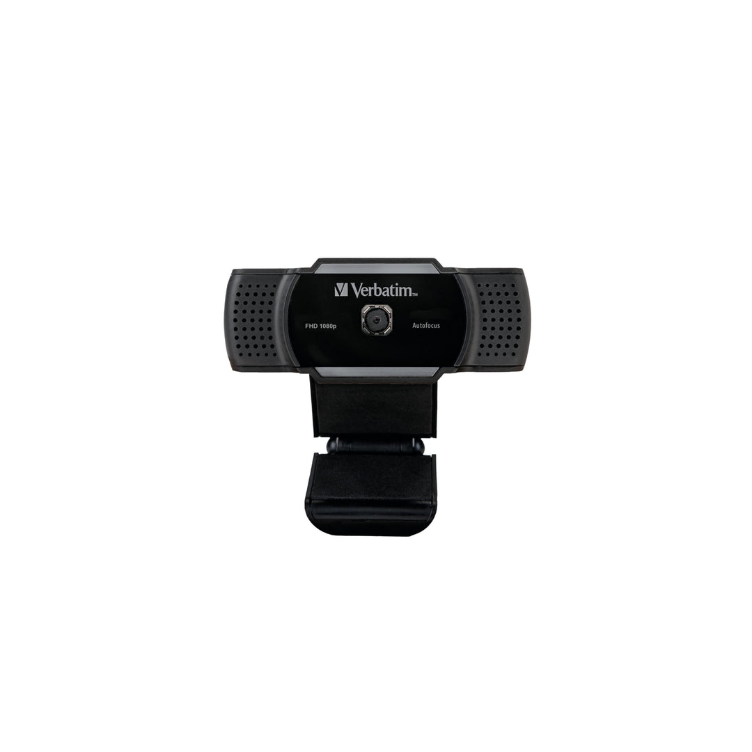 Verbatim Webcam mit Mikrofon, externe Kamera für Computer oder Laptop mit Full HD 1080 p Autofokus,