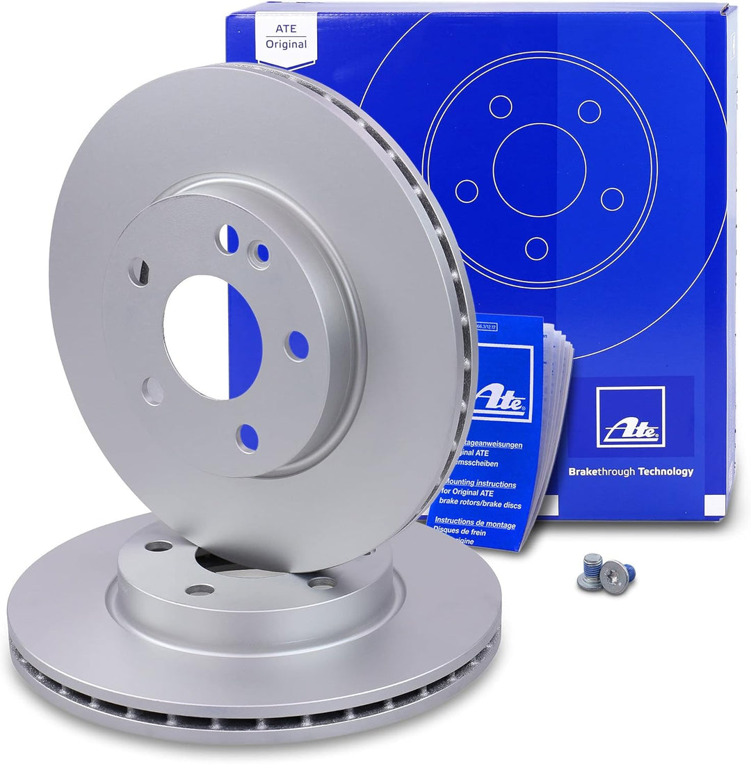 ATE Bremsenset Vorderachse inkl. Bremsscheiben vorne Ø 276 mm belüftet und Bremsbeläge vorne + Versc