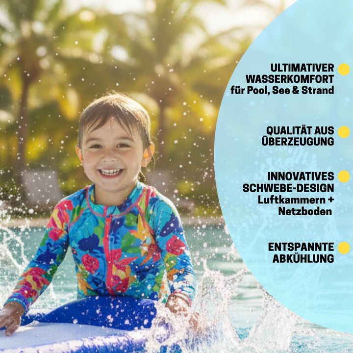 Best Sporting Aufblasbare Wasserhängematte Mesh Mat I Luftmatratze mit Netz | Pool Lounge Float I So