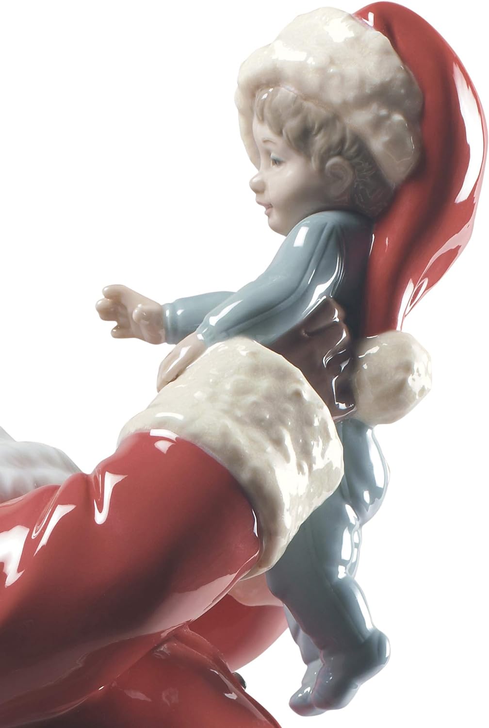 LLADRÓ Figur Frohe Weihnachten Nikolaus!. Weihnachtsmann. Porzellan.