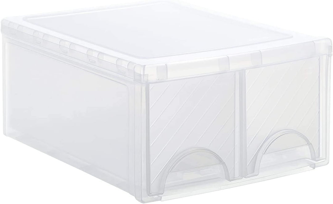 Rotho Frontbox grosse Schubladenbox mit 2 Schüben, Kunststoff (PP) BPA-frei, transparent, twin, twin