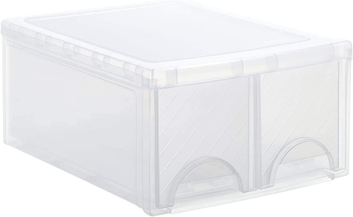 Rotho Frontbox grosse Schubladenbox mit 2 Schüben, Kunststoff (PP) BPA-frei, transparent, twin, twin