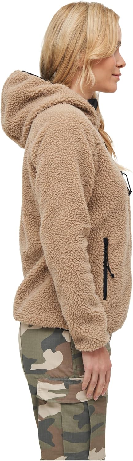 Brandit TEDDYFLEECE JACKE MIT KAPUZE DAMEN WINTERJACKE JAGD OUTDOOR FLEECEJACKE 4XL Coyote, 4XL Coyo