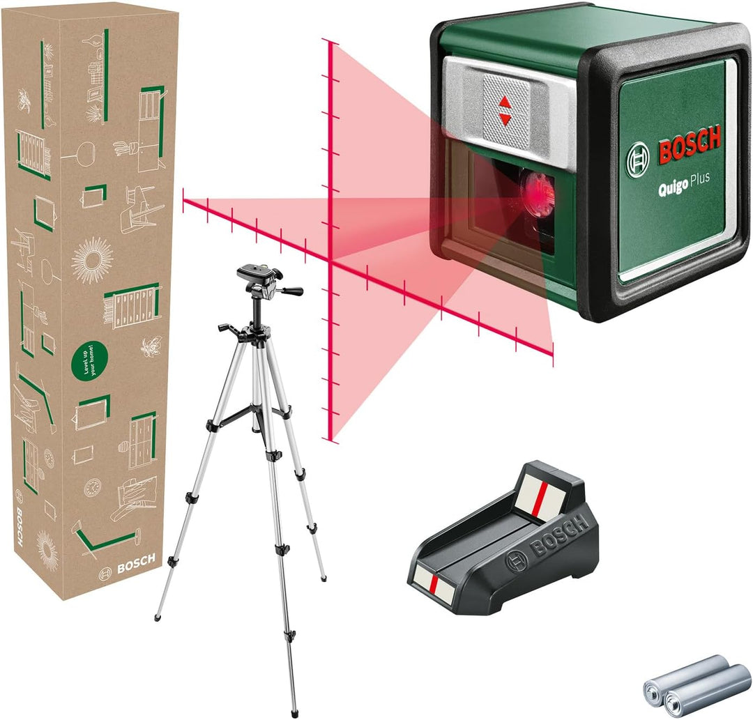 Bosch Home and Garden Bosch Kreuzlinienlaser Quigo Plus mit Stativ (einfaches Ausrichten in gleichen