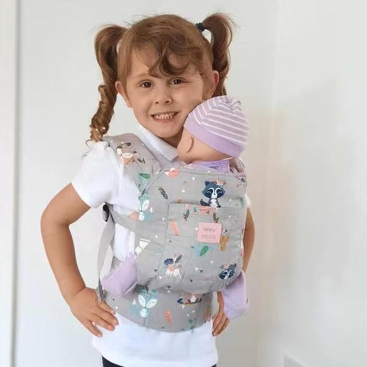 Bebamour Puppentrage für Mädchen, 3 in 1 weiches Tragetuch für Kinder, 100% Baumwolle Puppenzubehör(
