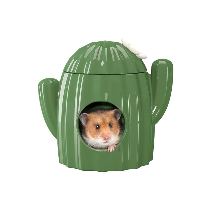 BUCATSTATE Keramikhaus für Hamster, Kaubares Versteck Tunnel in Kaktusform Grossen Eingängen, Kühles