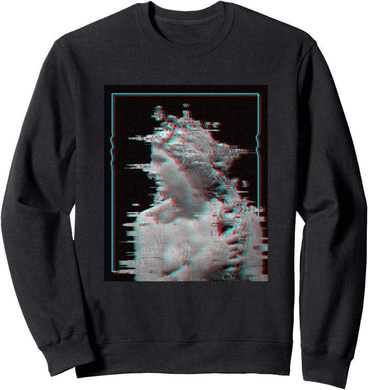 Griechische Statue Glitch | Retro Vaporwave Ästhetik 80er Sweatshirt