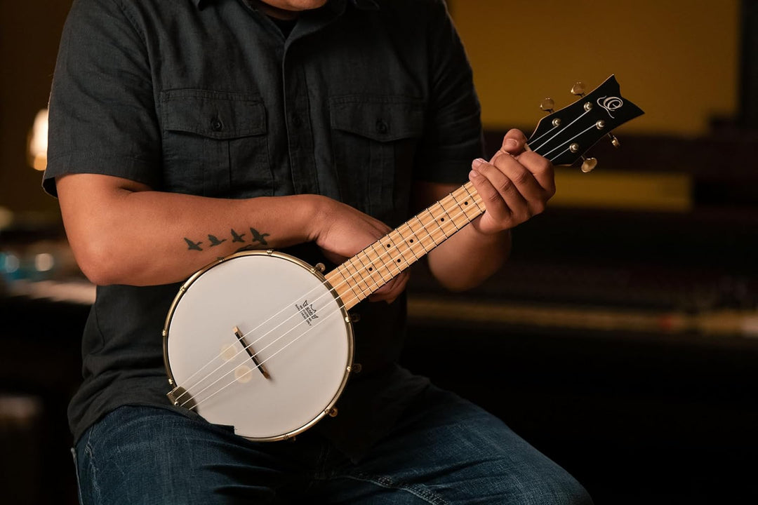 ORTEGA Banjolele Series Banjolele 4 String - + Gigbag (OUBJE90-MA) Rechtshänder, Rechtshänder