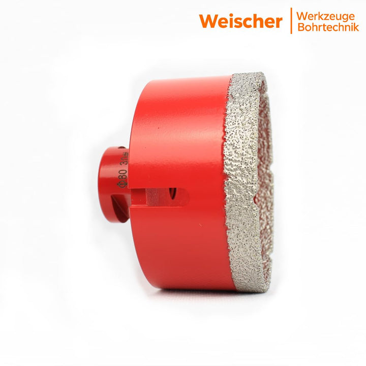 Weischer® - Fliesenbohrer Ø 65 mm | M14 für Winkelschleifer | Diamantbohrer Diamantbohrkrone Glasboh