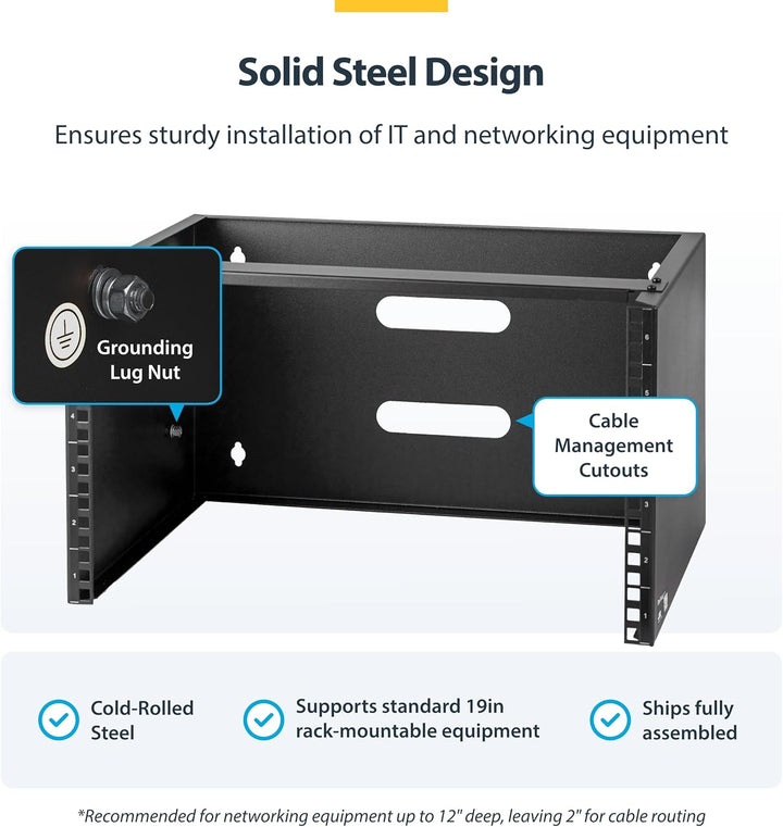 StarTech.com 6HE Netzwerkschrank 19 Zoll 6HE für Wandmontage - 14 Zoll tief - kleiner serverschrank/