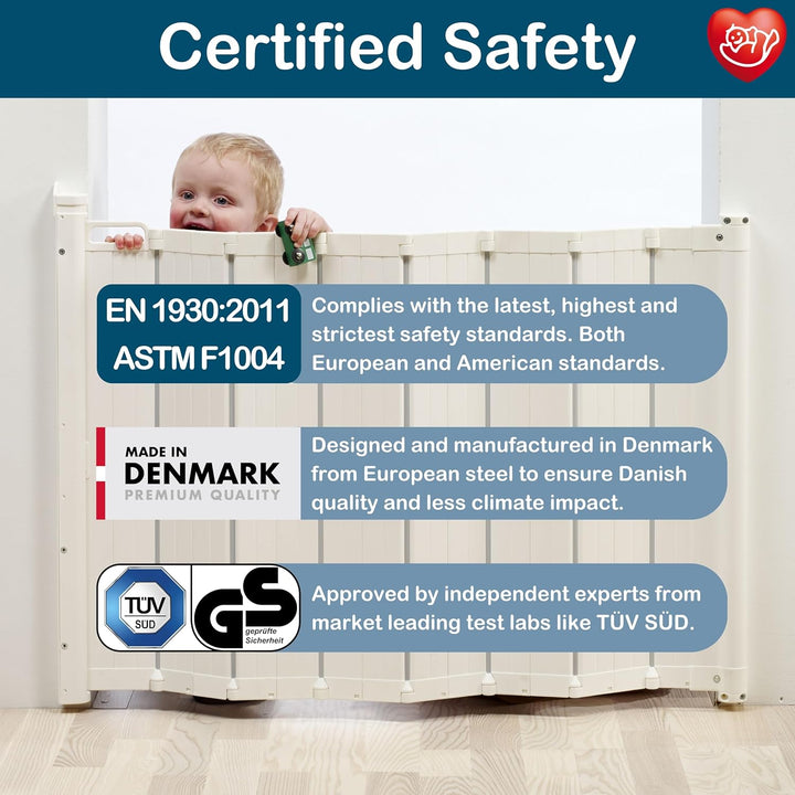 Guard Me by Baby Dan - das Gitter das automatisch faltet - hergestellt in Dänemark und vom TÜV GS