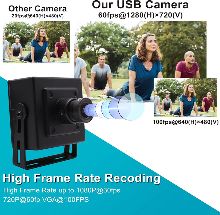 ELP USB Kamera 1080P 60fps/100fps Webcam mit Metallgehäuse, 2MP USB2.0 Lightburn Camera, 3.6mm Objek