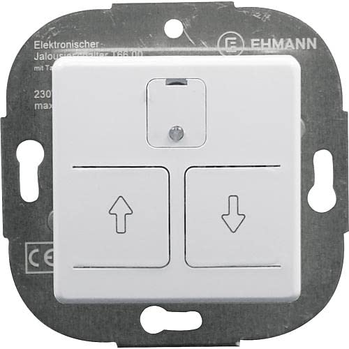 Rollo Comfort Programmierbarer Jalousieschalter Einbaugerät mit Zentralplatte 100119 reinweiss