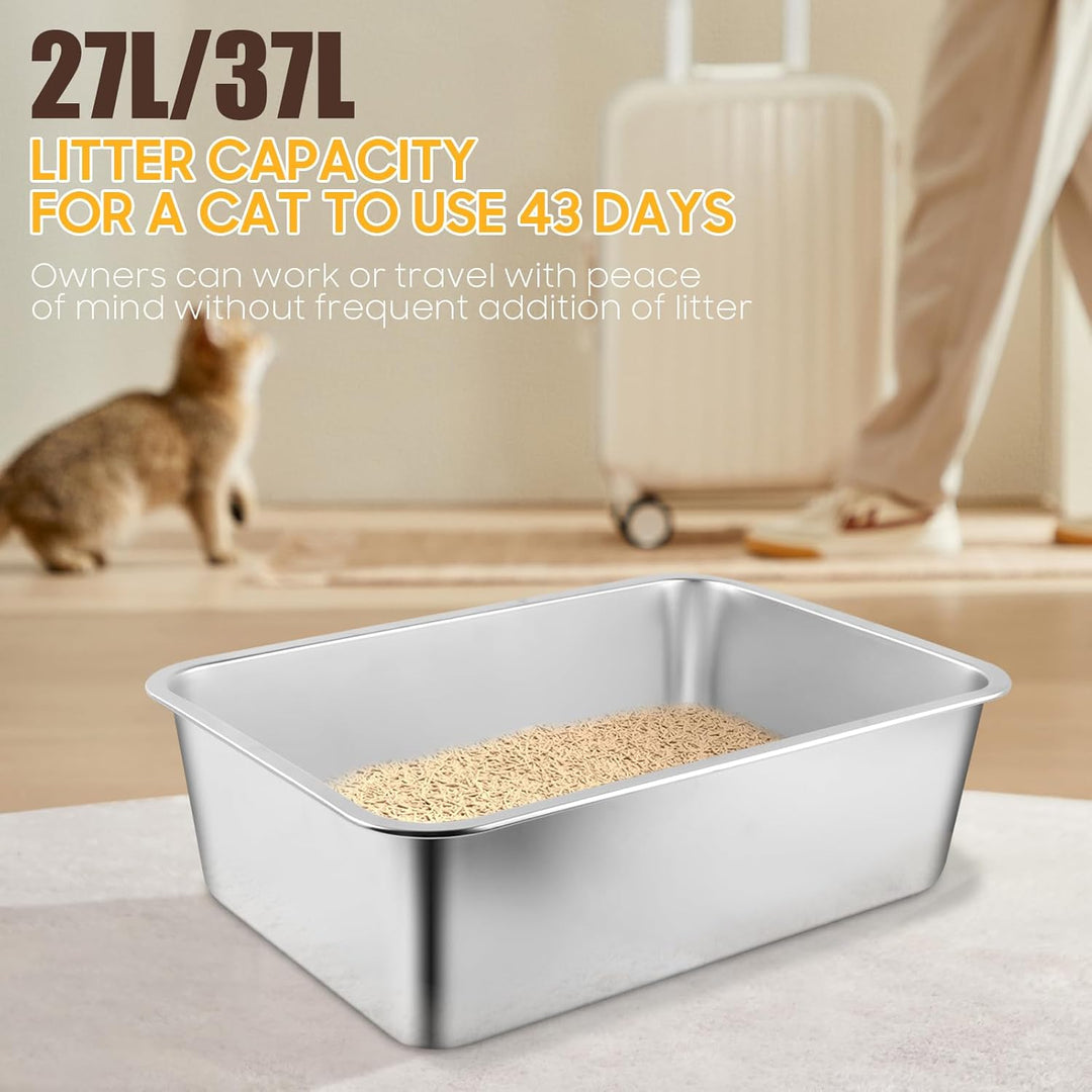 LADYSONS Katzenklo Edelstahl, Katzentoilette, Katzenklo Gross, Katzenklo, Katzen Klo, Niemals Gerüch