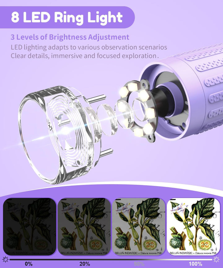 USCAMEL Digitales Mikroskop für Kinder 5-7: 1000x Handgehaltenes Mikroskop mit 2-Zoll-Bildschirm Tas