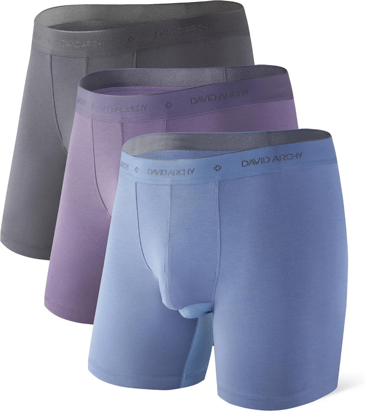 DAVID ARCHY Boxershorts Herren Modal mit Eingriff Separat Beutel Microfaser Multipack Unterhosen Fun