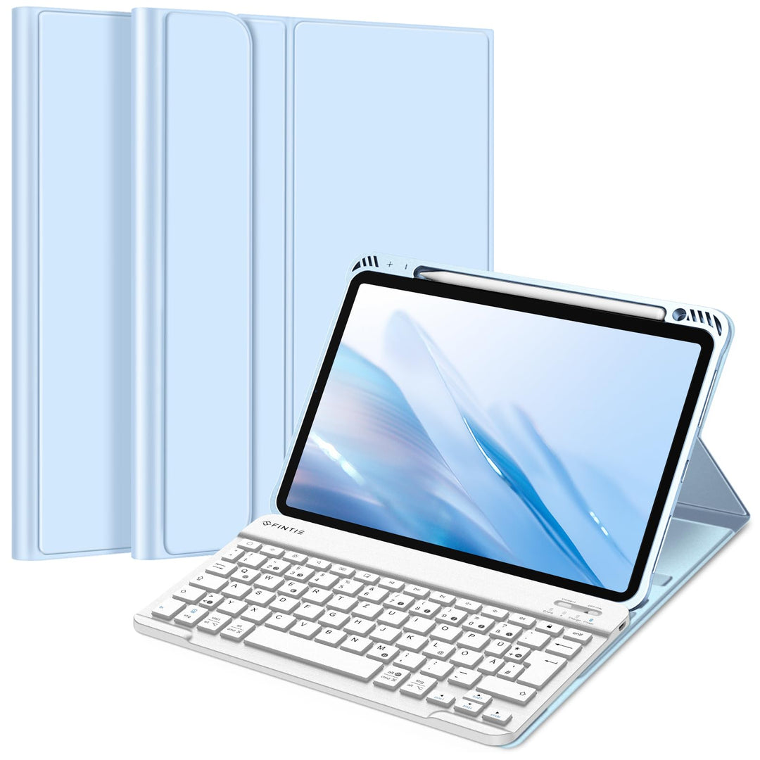 Fintie Tastatur Hülle für iPad Air 5 2022 / iPad Air 4 2020 10.9 Zoll, Schutzhülle mit TPU Rückschal