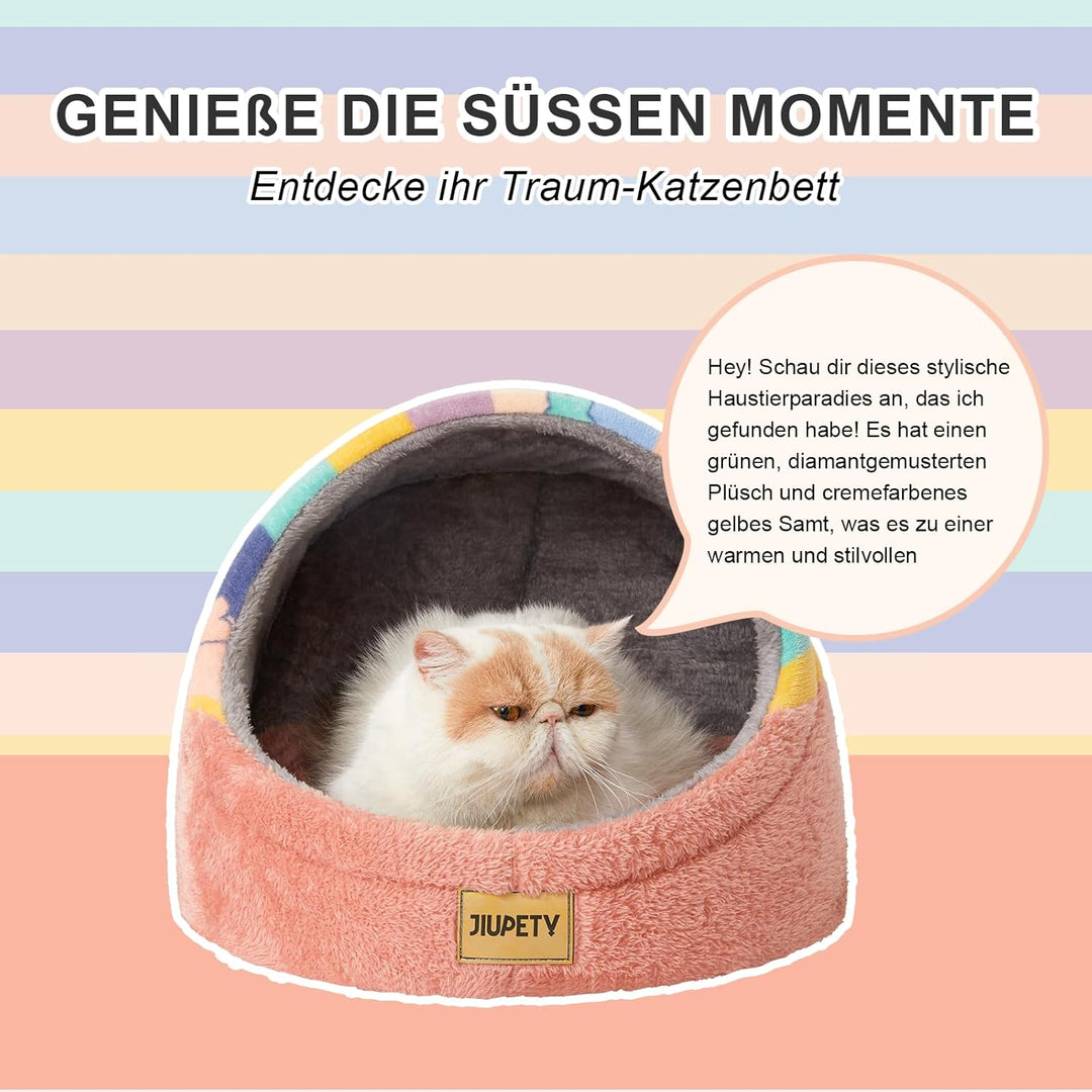 Jiupety Nettes Katzenhöhle, Katzenhaus Katzenkorb, Katzenbett mit rutschfestem Boden, Katzenkörbchen