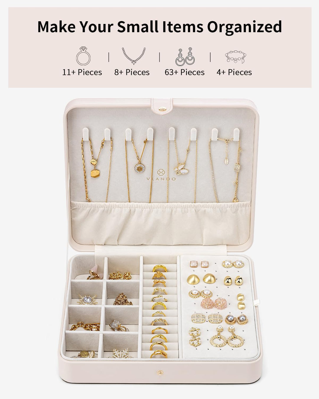 Vlando Schmuckkästchen Aulinna, Schmuckaufbewahrung Damen, Geschenke für Frauen, Schmuck Organizers