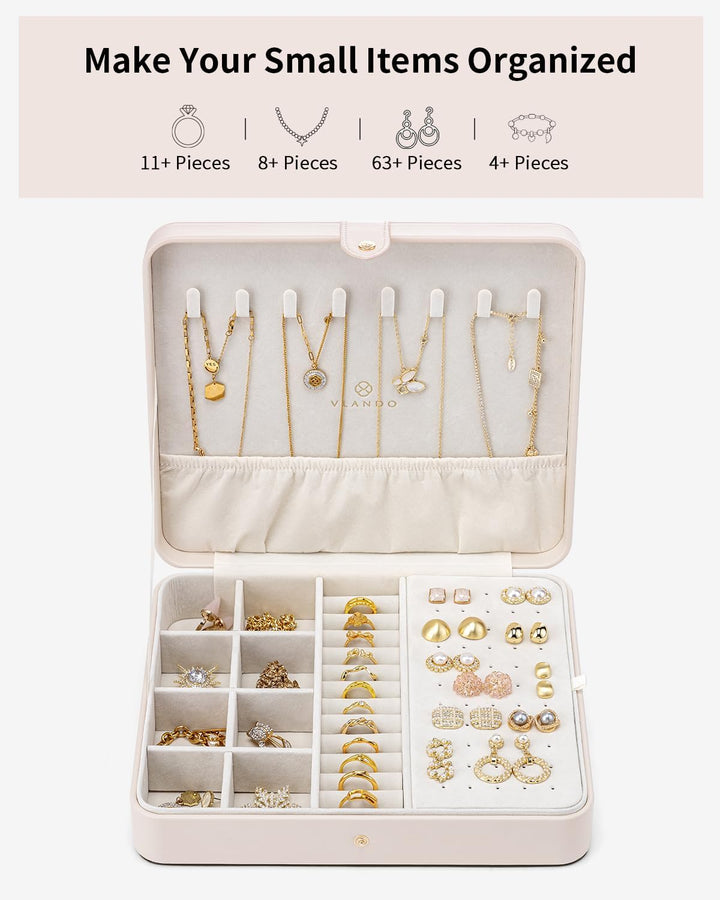 Vlando Schmuckkästchen Aulinna, Schmuckaufbewahrung Damen, Geschenke für Frauen, Schmuck Organizers