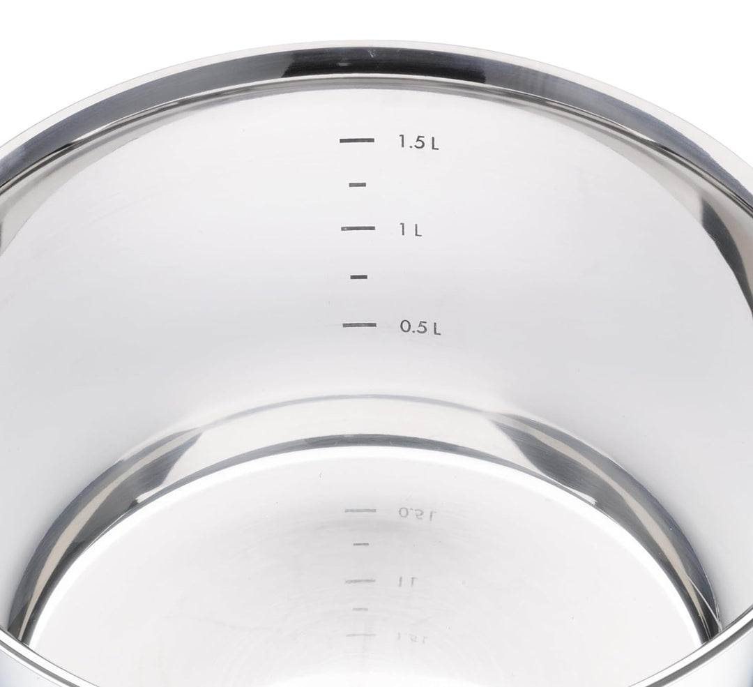 Küchenprofi Stielkasserolle 18cm, 1,5 Liter | rostfreier Edelstahl | Butterpfännchen Induktion | Mil