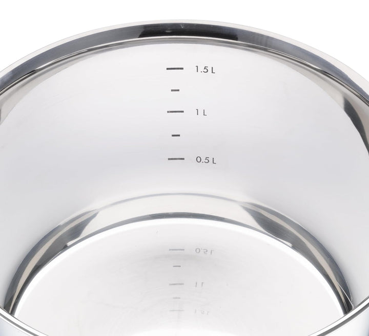 Küchenprofi Stielkasserolle 18cm, 1,5 Liter | rostfreier Edelstahl | Butterpfännchen Induktion | Mil