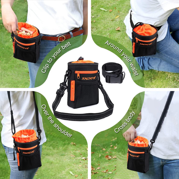 AMZNOVA Futterbeutel Hund Treatkit Leckerlitasche für Hunde, Leckerli Tasche für Hundetraining, Gass
