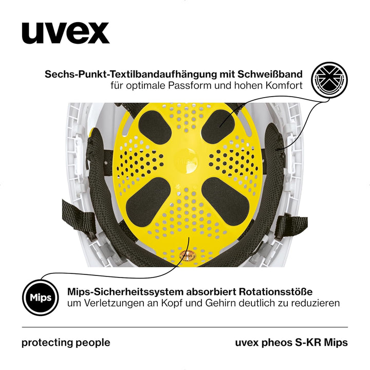 uvex pheos S-KR MIPS Schutzhelm - Industrieschutzhelm - MIPS-Technologie, stufenlose Weitenregulieru