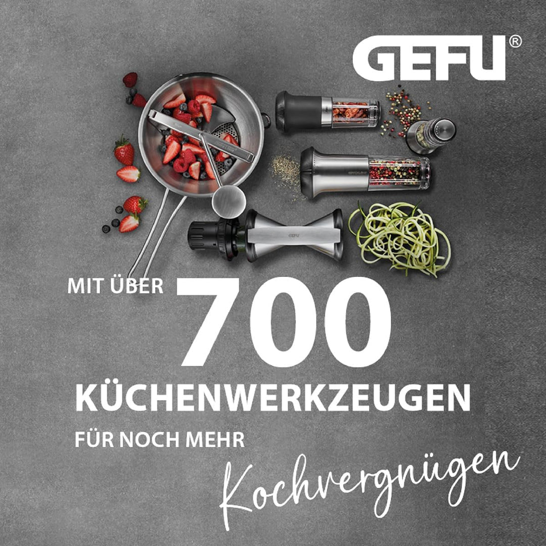 GEFU Dünsteinsatz VITALA | Faltbare Edelstahl-Dünstschale Ø 18–27 cm | Mit Teleskopgriff &amp; Silikonfü